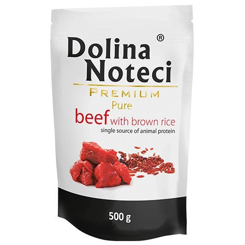 Dolina Noteci Premium Pure täistoit pruuni riisi ja veiselihaga täiskasvanud koertele 500g