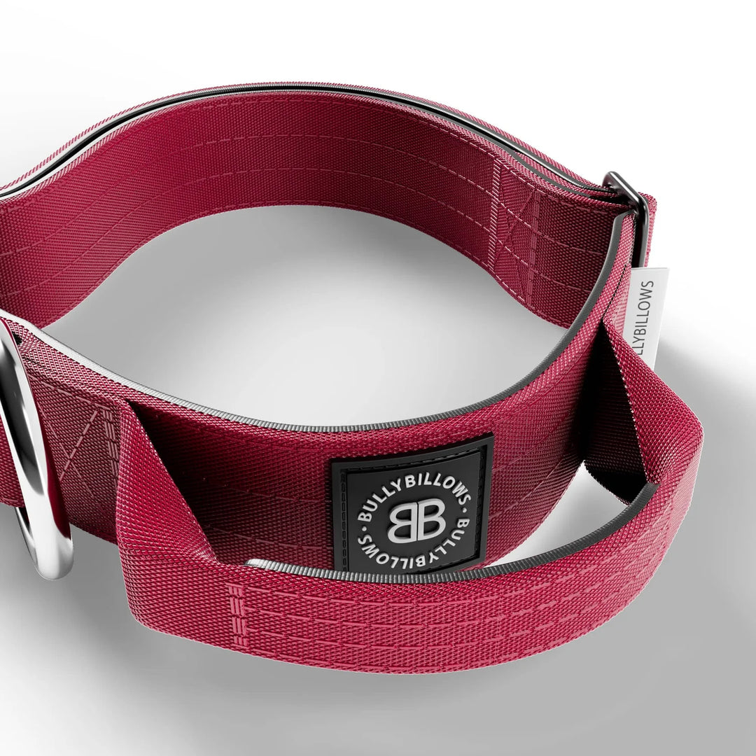 Kaelarihm Combat kinnitusega Bullybillows 4cm bordoo punane