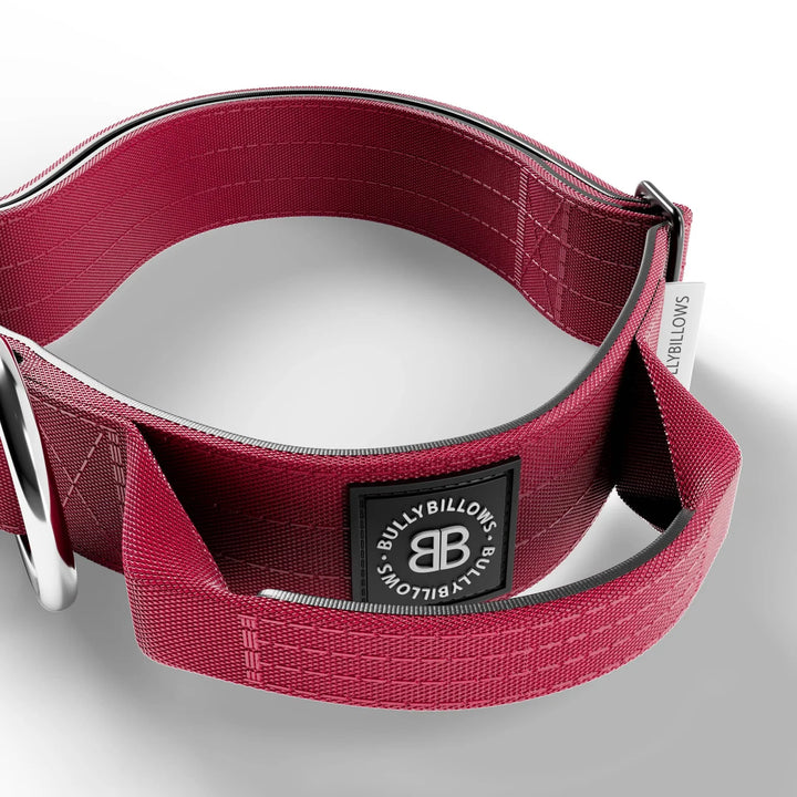 Kaelarihm Combat kinnitusega Bullybillows 4cm bordoo punane