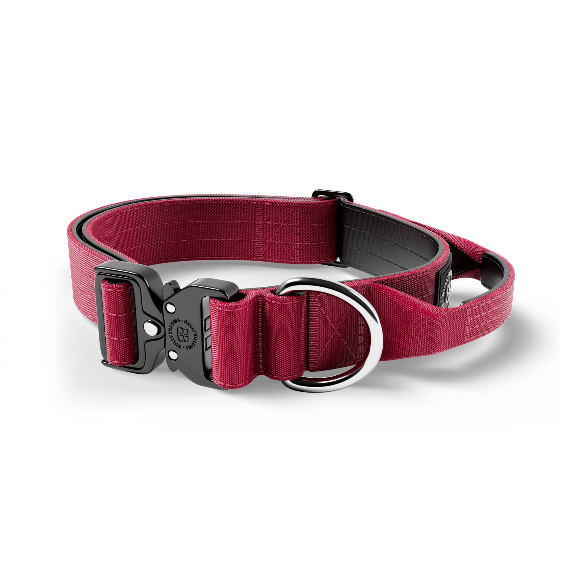 Kaelarihm Combat kinnitusega Bullybillows 4cm bordoo punane