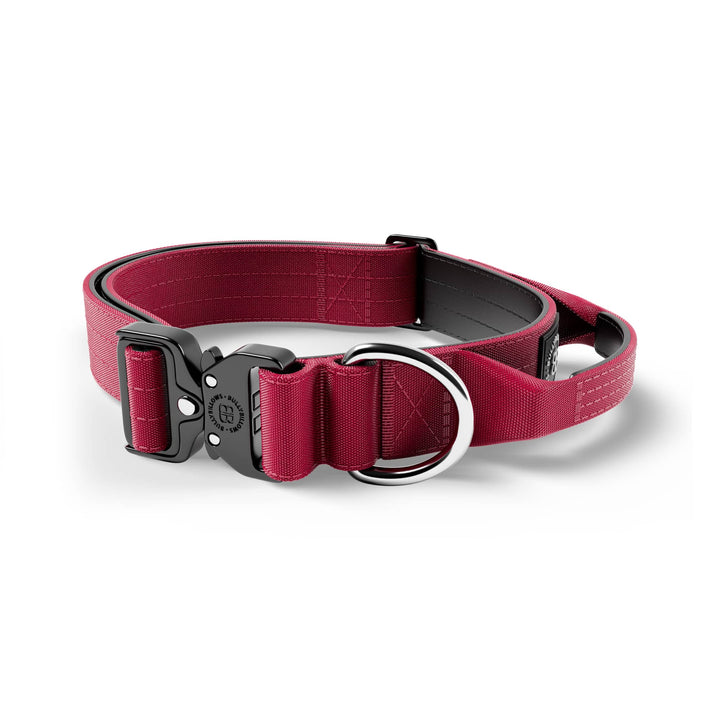 Kaelarihm Combat kinnitusega Bullybillows 4cm bordoo punane