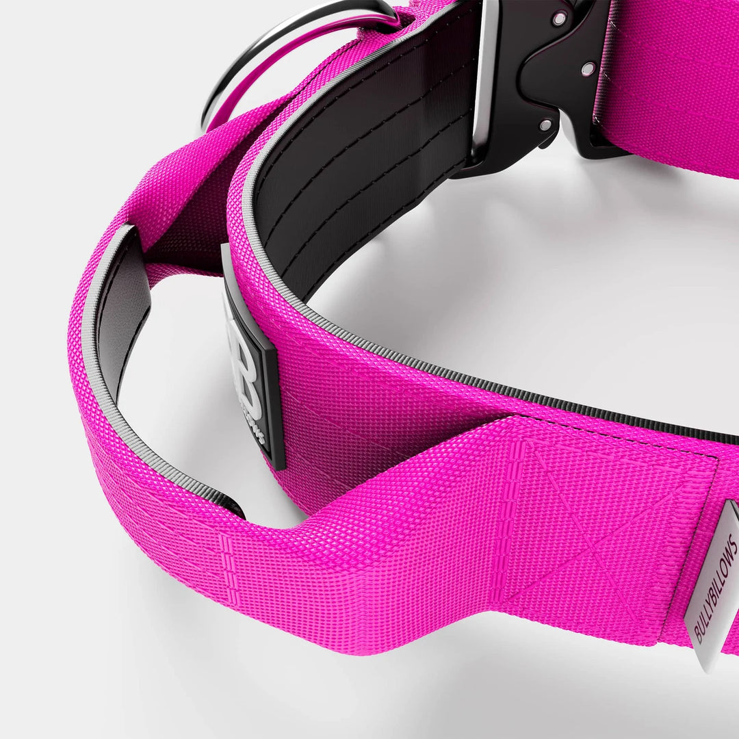 Kaelarihm Combat kinnitusega Bullybillows 4cm magenta